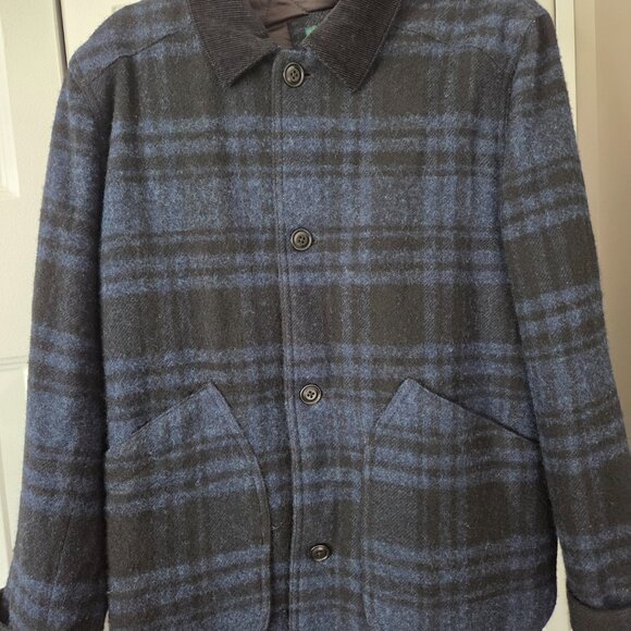 Blue and Black Checkered Wool Barn Field Jacket - JCrew - Size Med - Picture 5 of 14
